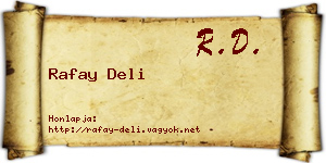Rafay Deli névjegykártya